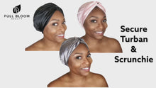 Load and play video in Gallery viewer, Secure - Luxurious Satin Sleep Turban Bonnet
